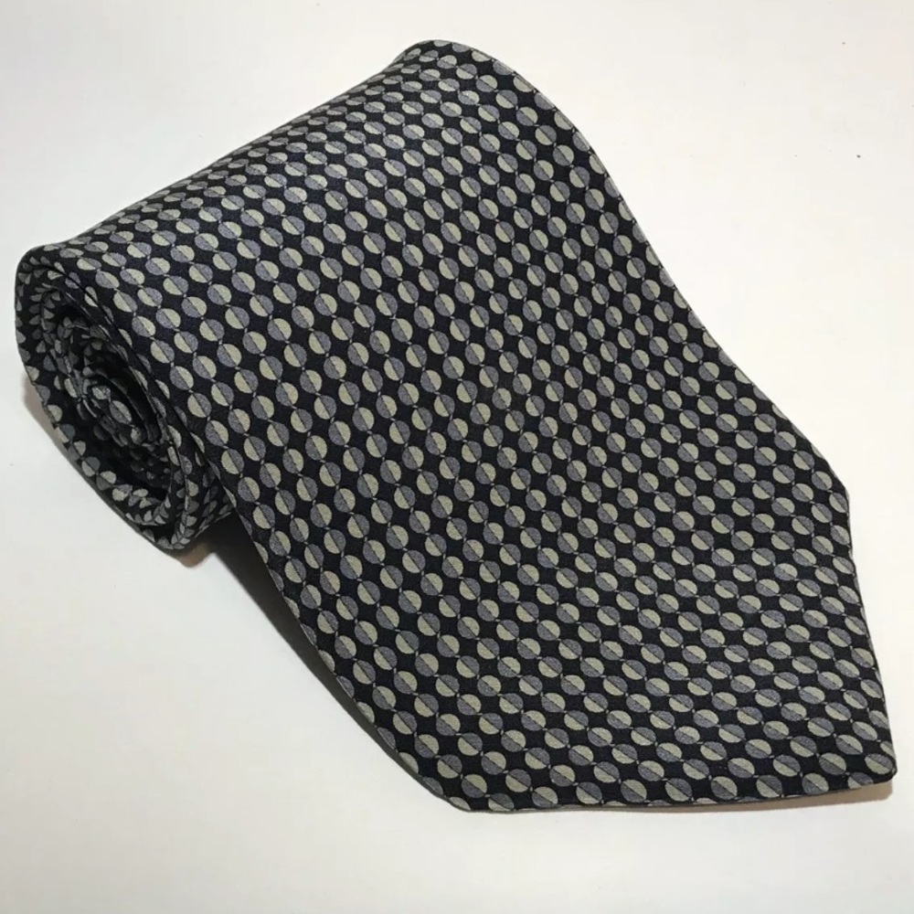 Kenneth Cole New York Tie Black Two Tone Circles